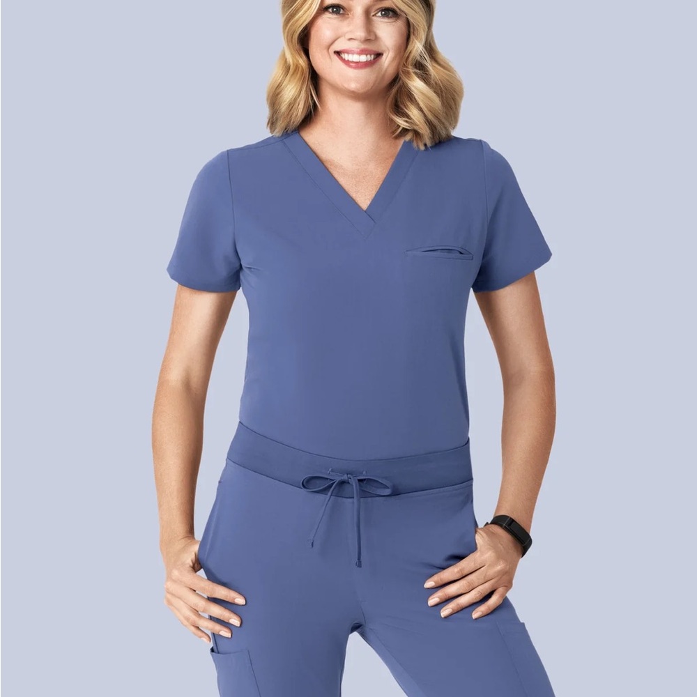 Mandala Scrub Set - Deep Periwinkle - One Pocket Top & 9 Pocket Jogger